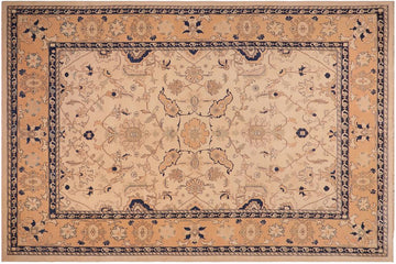 handmade Traditional Kafkaz Chobi Ziegler Beige Peach Hand Knotted RECTANGLE 100% WOOL area rug 9 x 11